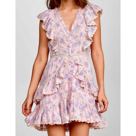 LoveShackFancy Dresses & Skirts - LoveShackFancy Dress India Pink Garden Size Small Cottagecore Coquette Regency